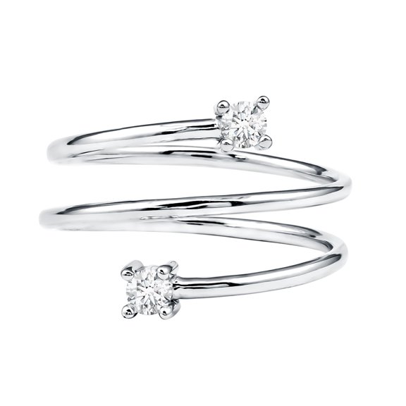 Rosec Jewels Lab Grown Diamond Wrap Ring for Women - EF-VS Quality Certified Diamond Ring - Ready to Gift, 925 Sterling Silver, US 4.00