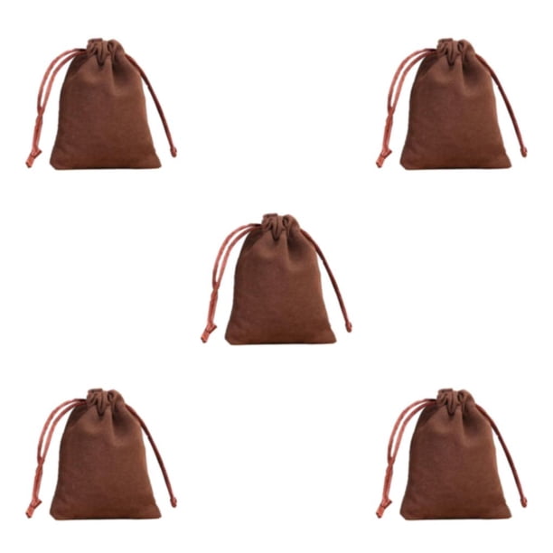 Minnieouse Bolsa de joyería Bolsas pequeñas con cordón Anillos Embalaje Golosinas Regalos de fiesta de boda móviles Bolsas dibujables Café-8 Type2 NO2