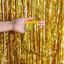 Party Decorations Promotion Sale! Nomeni Foil Curtains Shimmer Curtain for Birthday Wedding Party Bright Rain Curtain Party Decoration Rain Curtain 1Mx2M, Home Decor Clearance Sale Gold