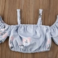 thumbnail image 4 of ZAXARRA Baby Girls Summer Clothes Set Off Shoulder Crop Tops+Ripped Denim Shorts, 4 of 8
