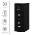 thumbnail image 5 of Hirsh 22" Deep 3 Drawer Letter Width Vertical File Cabinet, Commercial Grade, Black, 5 of 19