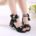 thumbnail image 5 of 9 Years Girls Dress Shoes Chunky High Heels Ankle Strap Party Wedding Princess Pump for Little Big Kid Black, 5 of 7