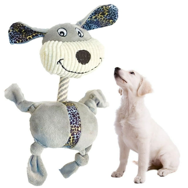 Pet Squeaky Toy Plush Animal Shape Biteproof Dog Chewing Toy Puppy Teething Toy