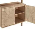 thumbnail image 5 of Nathan James Beacon 3-Shelf Bookcase with Seagrass Cabinet, Solid Wood Bookshelf with Storage with Solid Wood Frame, Seagrass/Raw Oak, 5 of 5