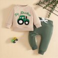 thumbnail image 2 of NOLDARES Toddler Boy Girl Clothes 2 Piece Long Sleeve Cute Print Crewneck Sweatshirt Sweatpants Casual Fall Winter Outfits Set Size:12-18 M,Green, 2 of 6