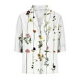 thumbnail image 5 of YYDGH Women's Short Sleeve Button Down Shirts Cotton Linen Laple V Neck Casual Business Work Blouse Tops Multicolor XXL, 5 of 5