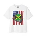 thumbnail image 6 of Jamaica Flag + USA Flag Pride T-shirt | Jamaican + American Flag Rip 4th Of July | Funny Viral Latino Tees | Unisex - 4 Colors, 6 of 10