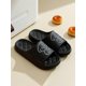 thumbnail image 3 of Women's Summer Black Flat Sandals With Cartoon Dog Pattern, Indoor Anti-Slip Bathroom Shower Comfortable Slippers, 3 of 3