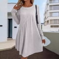 thumbnail image 3 of Women's Bodycon Dress Long Sleeve Sexy Slim Fit Waist Defining Hip Hugging Date Night Dress for Spring Fall Evening Out,Light Gray,XL, 3 of 7