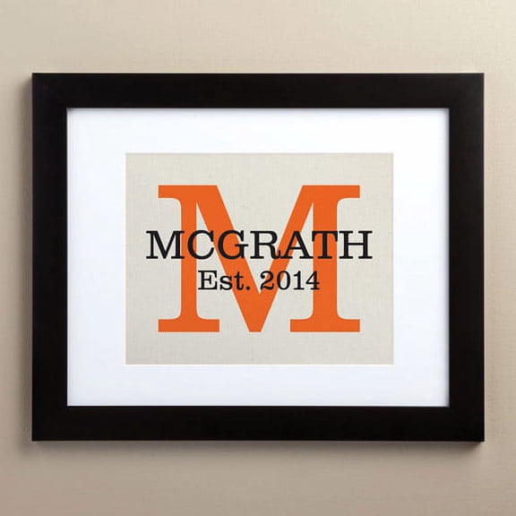 Personalized 11" x 14" Framed Family Print, Orange