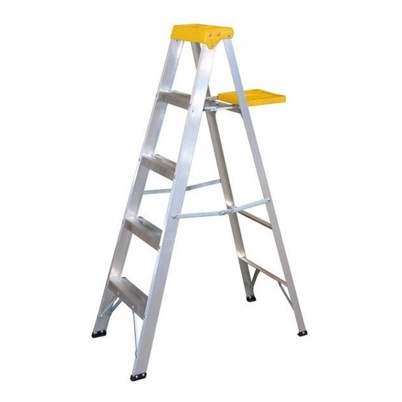 Escalera de Aluminio Tipo Tijera Surtek 4 Peldaños 1.54 Metros Amarillo