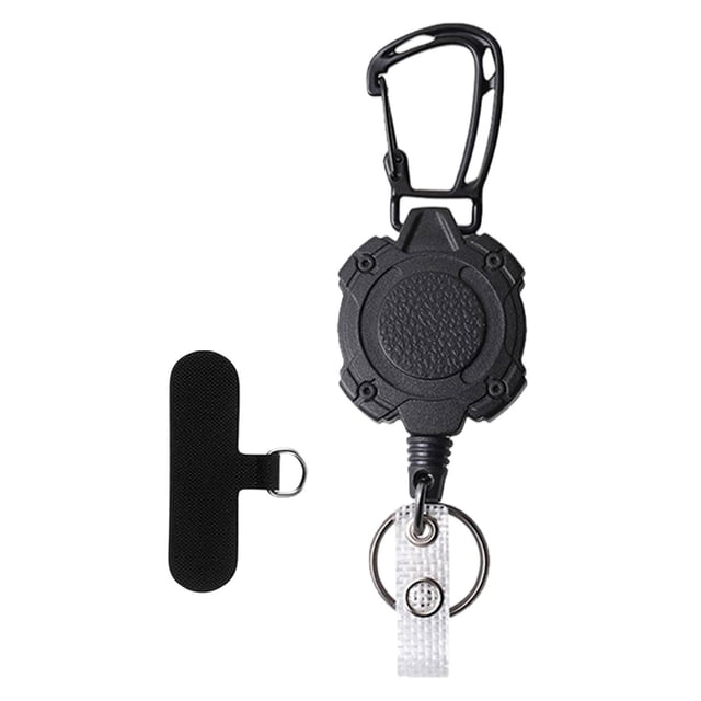 Llavero retráctil con correa para teléfono, compacto, multiusos, resistente, para identificación. Estilo D