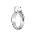 thumbnail image 3 of 14K White Gold 2.20 CT natural peach/pink VS Morganite Ring with Diamonds Bridge Vintage Promise, 3 of 4