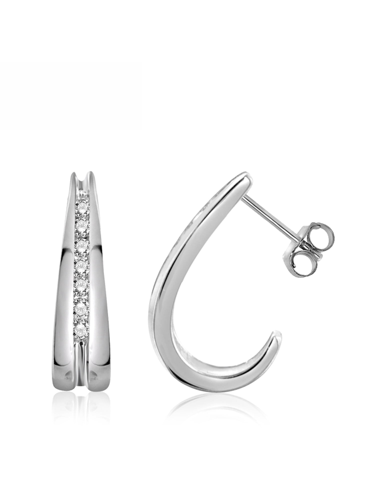 Diamond Treats Sterling Silver Teardrop Earrings With Cubic Zirconia - Gold Plated, Colored & White CZ Stones