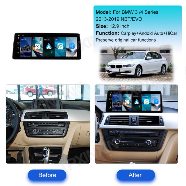 TPXINXIN Upgrade 12.9 Inch Car Radio Linux For BMW 3/4 Series NBT 2013-2017 Multimedia Player GPS Navigation Android Auto CarPlay Head Unit