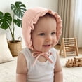 thumbnail image 2 of TFEOQRY Toddler Baby Bonnet Hat Ruffled Edge Breathable Cotton Adjustable Strap UV Protection Summer Sun Hat, 2 of 6