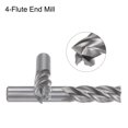 thumbnail image 4 of Uxcell Carbide End Mills Sets 4-Flute 1/4" 1/8" 3/8" 3/16" 1/2" 1/16" 5/32" 5/16" CNC Milling Bits for Aluminum, 4 of 6