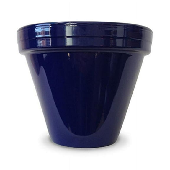 Ceramo 173742 8.5 x 7.5 in. Powder Coated Ceramic Standard Planter, Cobalt - Pack of 10
