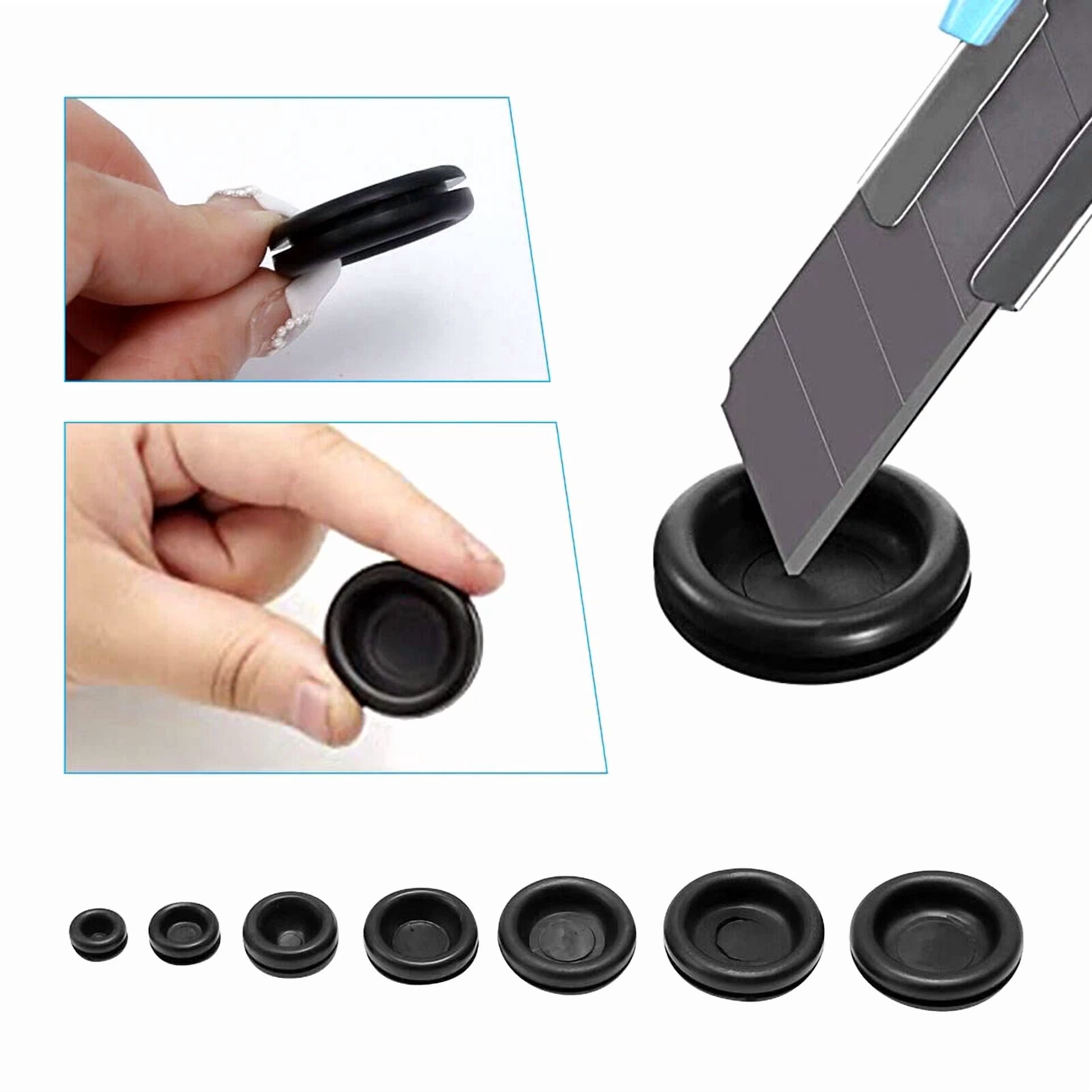 CIRCLE- 170Pcs Rubber Grommet Firewall Hole Plug Electrical Wiring Gasket Assortment Kit