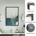 thumbnail image 6 of Parisloft Antique Black Metal Framed Rectangle Bathroom Mirror, 24 x 36 Inch, Tempered Glass Bathroom Vanity Mirror, 6 of 11