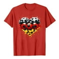 thumbnail image 4 of TSADFHJI T-Shirt Blanc Femme Mode Décontractée Imprimé Col Rond Manches Courtes Pull TG Rouge, 4 of 4