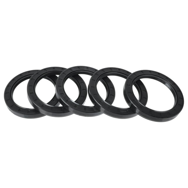 Sello de aceite universal Unique Bargains TC de doble labio con resorte de acero, sello de eje rotativo 75x100x13mm, caucho NBR negro de alta presión, 5 Pcs