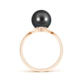 thumbnail image 2 of ANGARA Tahitian Cultured Pearl Chevron Ring with Diamond in 14K Rose Gold for Women | June Birthstone, Birthday, Anniversary, Jewelry Gift for Women | Pearl Ring, 2 of 7