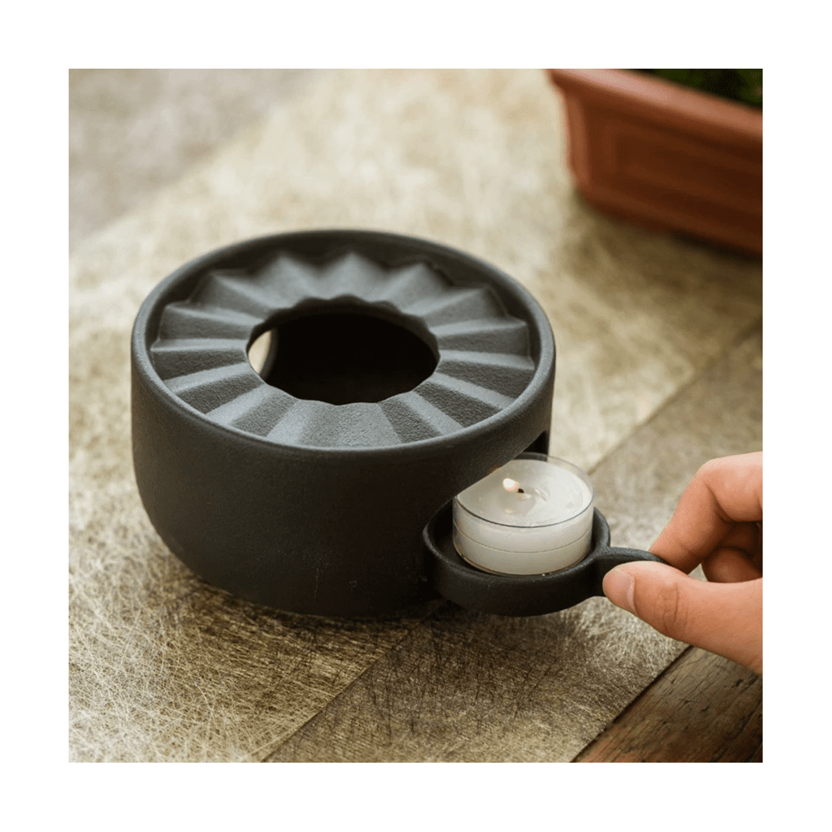Réchauffeur de théière en céramique rond léger chauffe-thé à café