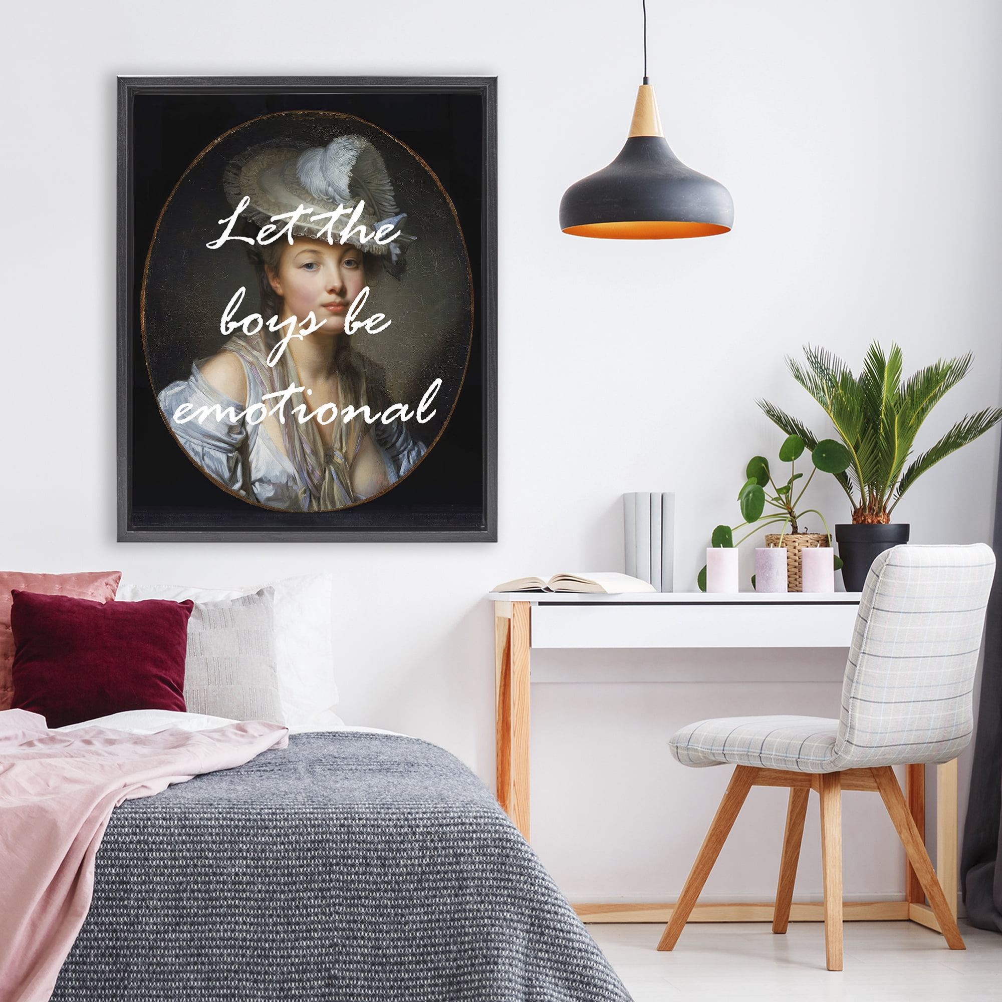 Stupell Industries Let The Boys Be Emotional Black Framed Floater Canvas Wall Art, design by Tina LeCour