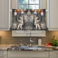 thumbnail image 2 of Yayeee Kitchen Curtains Tier Pair Light Filtering 27"x24" Rod Pocket Short Cafe Window Panel, Watercolor Space, 2 of 7