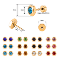 thumbnail image 5 of 12 Pairs Surgical Stainless Steel Flat Back Birthstone Cubic Zirconia Stud Earrings, Gold Plated Screw Back Round Star Heart Flower Hexagon Triangle CZ Stud Earrings Set, 5 of 8