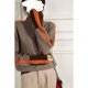 thumbnail image 5 of Suéter de cuello alto de lana de imitación completa con mangas de color contrastante y holgado con diseño de primavera e invierno para mujer, 5 of 5
