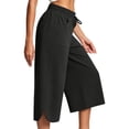 thumbnail image 4 of Admvng Plus Size Capri Pants for Women Wide Leg Summer Casual Cropped Pants with Pockets, 4 of 5