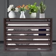 thumbnail image 4 of Aluminum Alloy Air Conditioner Fence Screen for Outdoor with Top Storage Shelf 39*20*28" Coffee, 4 of 9