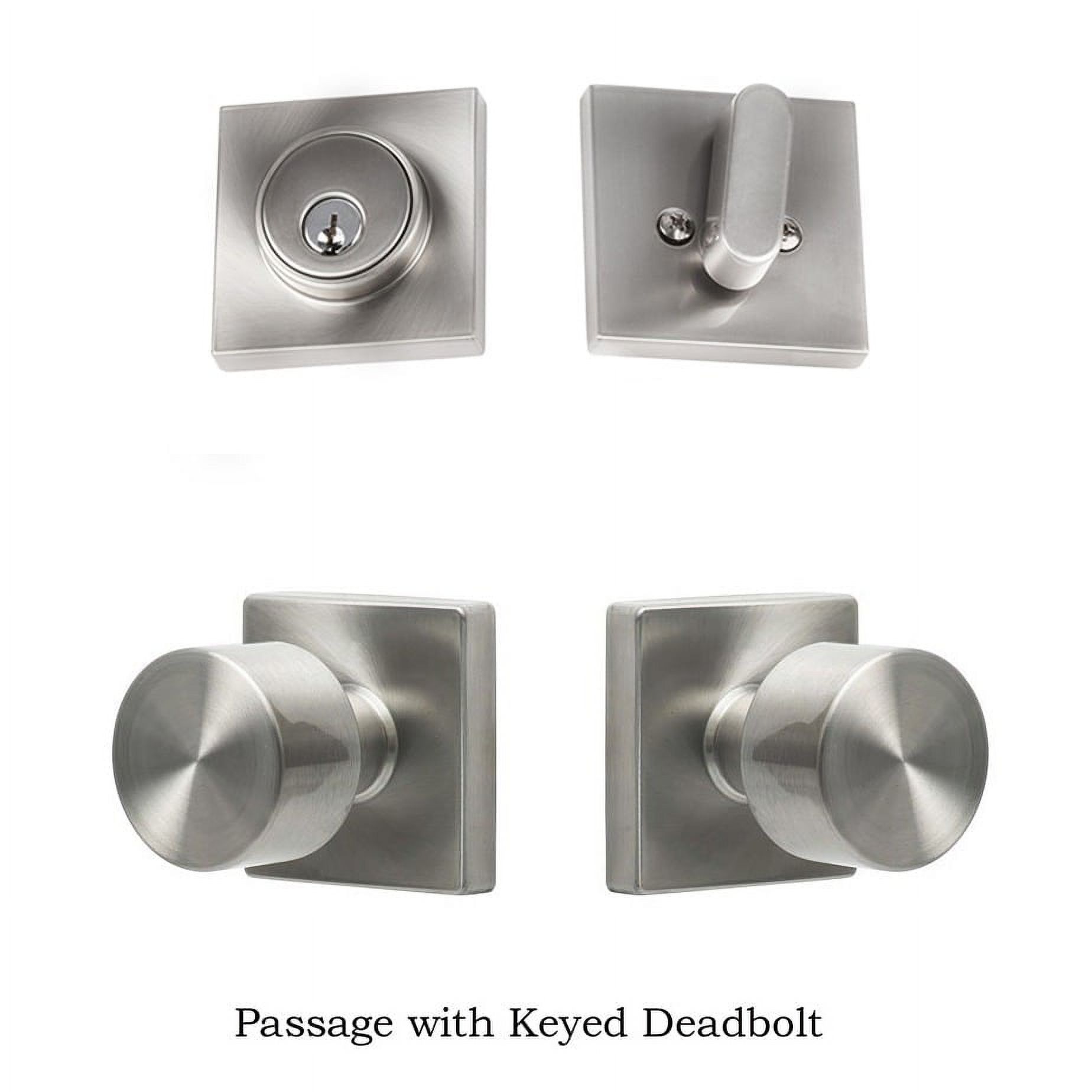 Sure-Loc BG101-SQ 32D Bergen Passage Door Knob Set - Satin Stainless