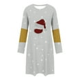 thumbnail image 4 of FDGIU Women's Christmas Sleep Dress, Long Sleeve Comfy Soft Nightie, Round Neck Tshirt Dress Casual House Dress, 4 of 5