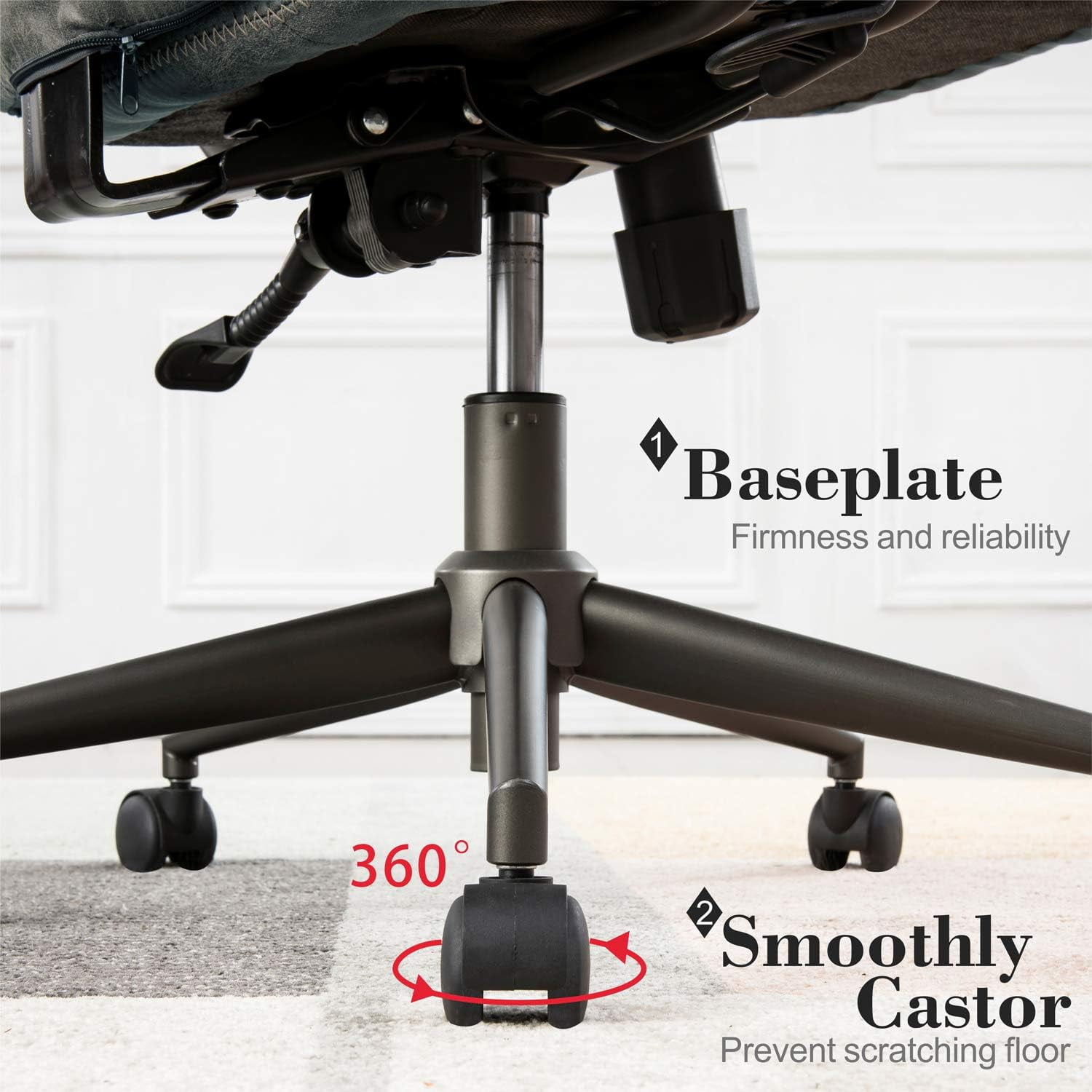 XIZZI Ergonomic Computer High Back Chair, Adjustable Office Desk Chairs Home Suede Fabric Chair-Dark Gray
