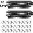 thumbnail image 3 of 1.5 in Metal Drapery Curtain Rings with Pin Hooks for Window Door Shower (Set of 40), 3 of 7