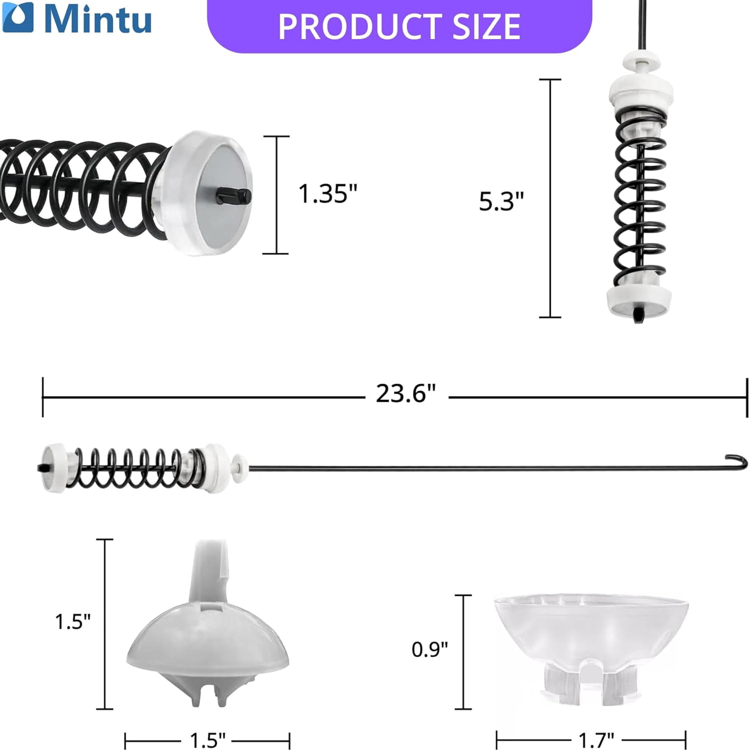Washer Suspension Rod Kit W10780048 W10257088 W10349191  Replacement for Whirlpool, Maytag, Kenmore, Amana, Admiral – 4 Rods with Springs & Bushings