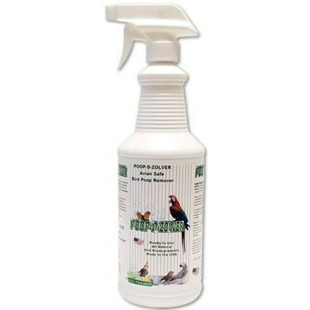 AE Cage Company Poop D Zolver Bird Poop Remover Lime Coconut Scent 32 oz Sprayer[ PACK OF 2 ]