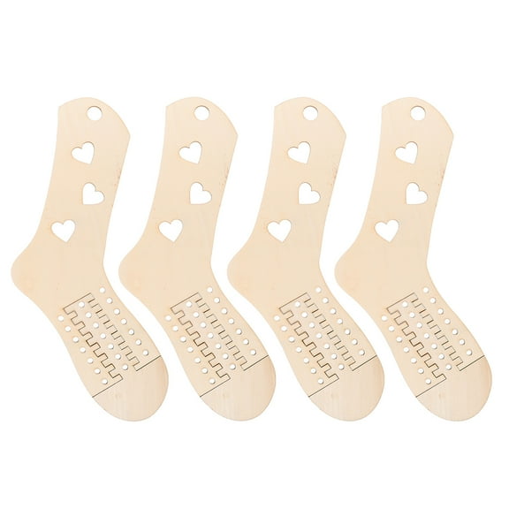 Viveous 4pcs Wooden Sock Blockers Adjustable Size Sock Stretcher For Knitting Crochet Diy Wood Sock Knitting Tools Stocking Display Models