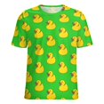 thumbnail image 5 of Duck Pattern Green Background Women's T-Shirt Short Sleeve T Shirts Tops Tee Ladies Loose T, 5 of 6