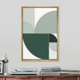 thumbnail image 4 of PixonSign Framed Canvas Print Wall Art Mid-Century Pastel Geometric Green Semi Circles Abstract Shapes Illustrations Modern Art Decorative Minimal for Living Room, Bedroom, Office - 24"x36" Natural, 4 of 5