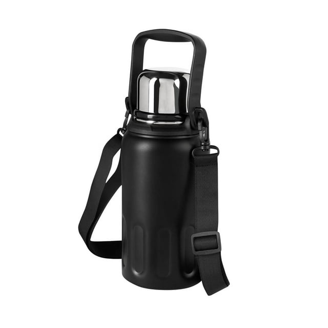 Termo de acero con base de silicón antideslizante-lank negro 9.5 x 20.5