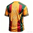 thumbnail image 4 of Mexico 2026 Soccer Cup Style V-Neck Jersey for Men, Short Sleeve Breathable Top with Vintage Totem & Sun Stone Graphic, Lightweight Athletic Shirt, 1 PC Orange XXXL, 4 of 4