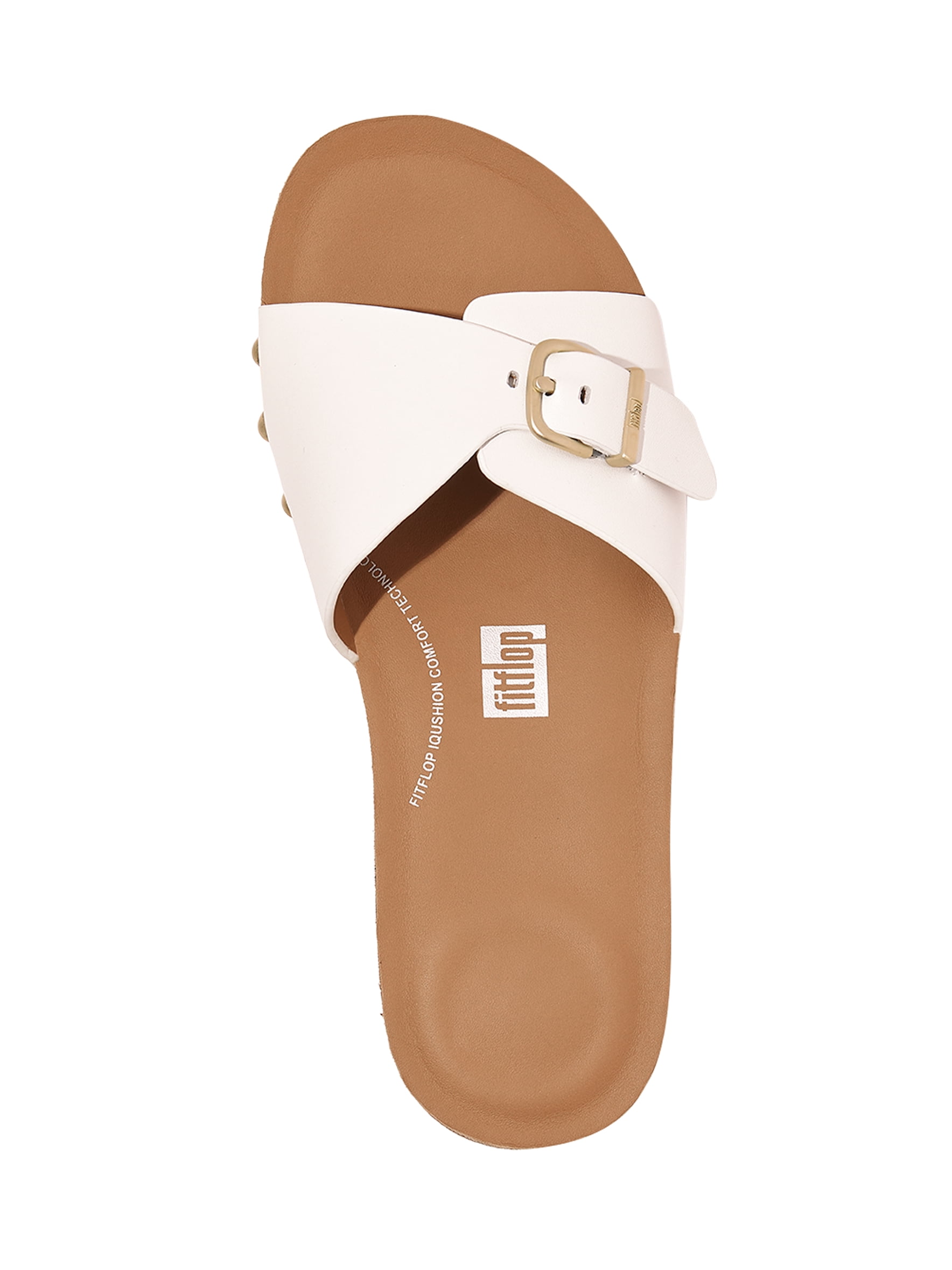 Fitflop Women's Iqushion Adjustable Buckle Leather Slides