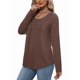 thumbnail image 5 of Camisas de Larga para Mujer, Conjuntos de Otoño, Cuello Redondo, Túnicas Casuales, Blusas de Moda, Ropa de Moda. Café L, 5 of 6