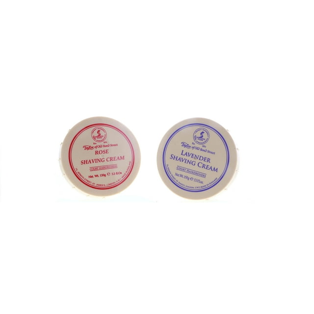 Crema de afeitar Taylor of Old Bond Street - Paquete de 2 5.3 0z cada uno ¡Elige tus aromas! (Rosa y Lavanda)