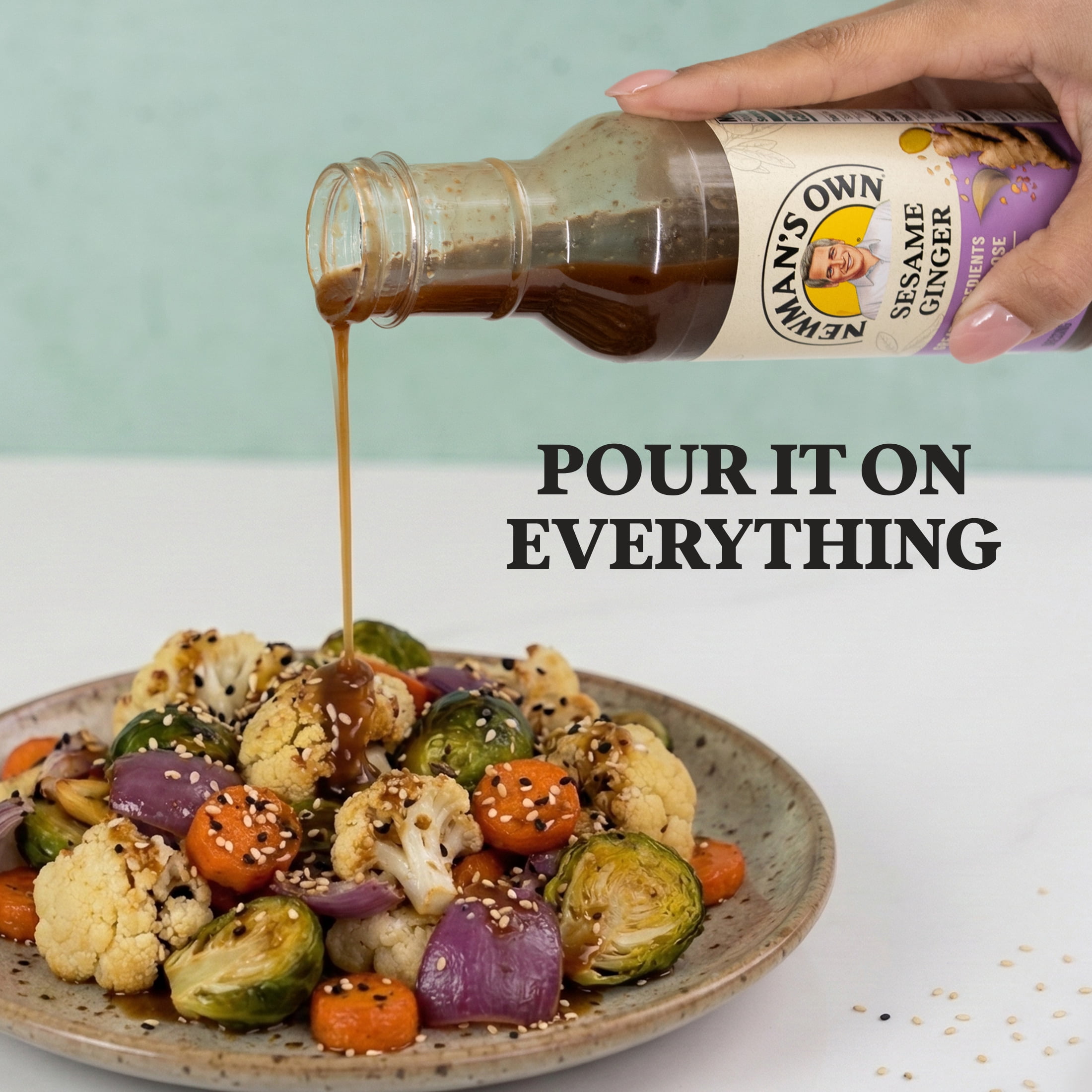 (2 pack) Newman's Own Sesame Ginger Salad Dressing, Marinade, and Finishing Sauce, 12 fl oz