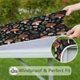 thumbnail image 6 of Brown Mushroom Daisy Black Pattern Square Fitted Tablecloth with Elastic Edge,Square Table Cover,Washable Elastic Table Cover for Home Kitchen Party Decor 34"x34", 6 of 6